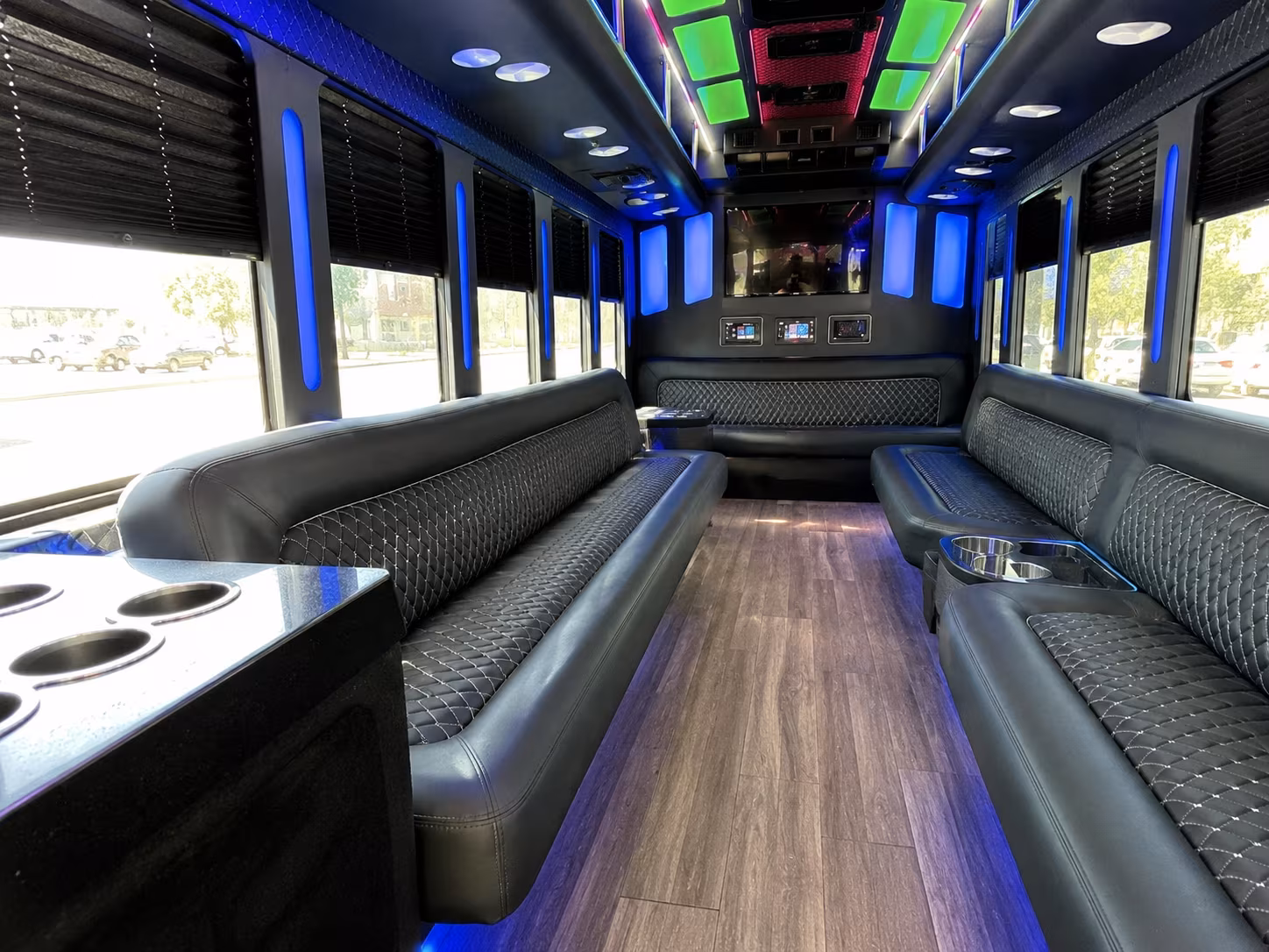 sanford 15 passenger party bus inside