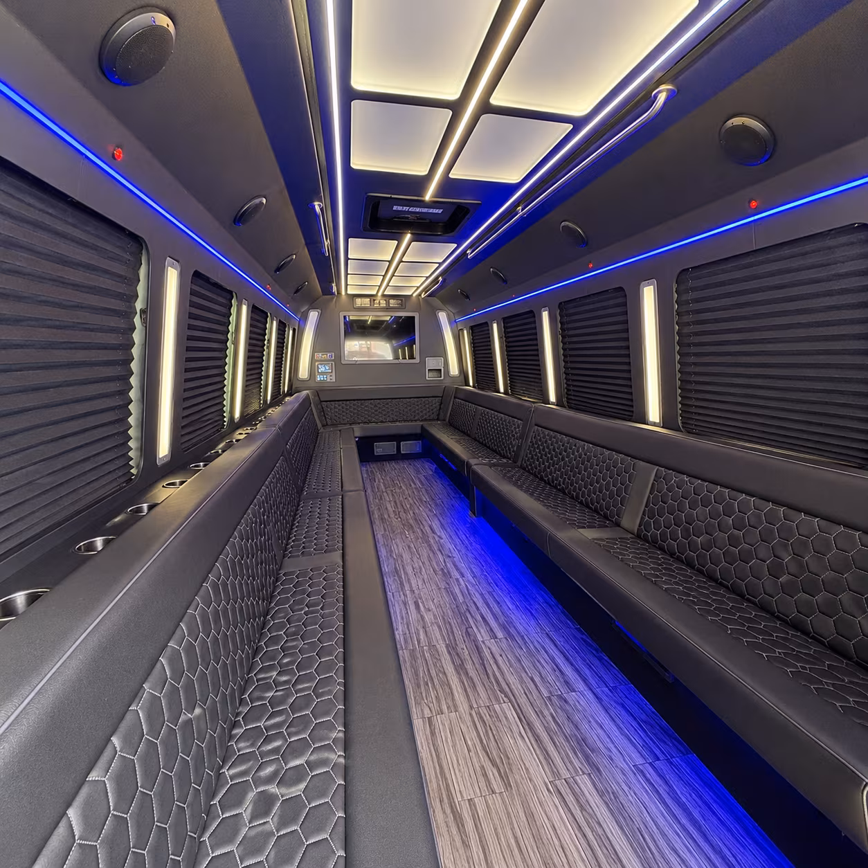 sanford 30 passenger party bus interior