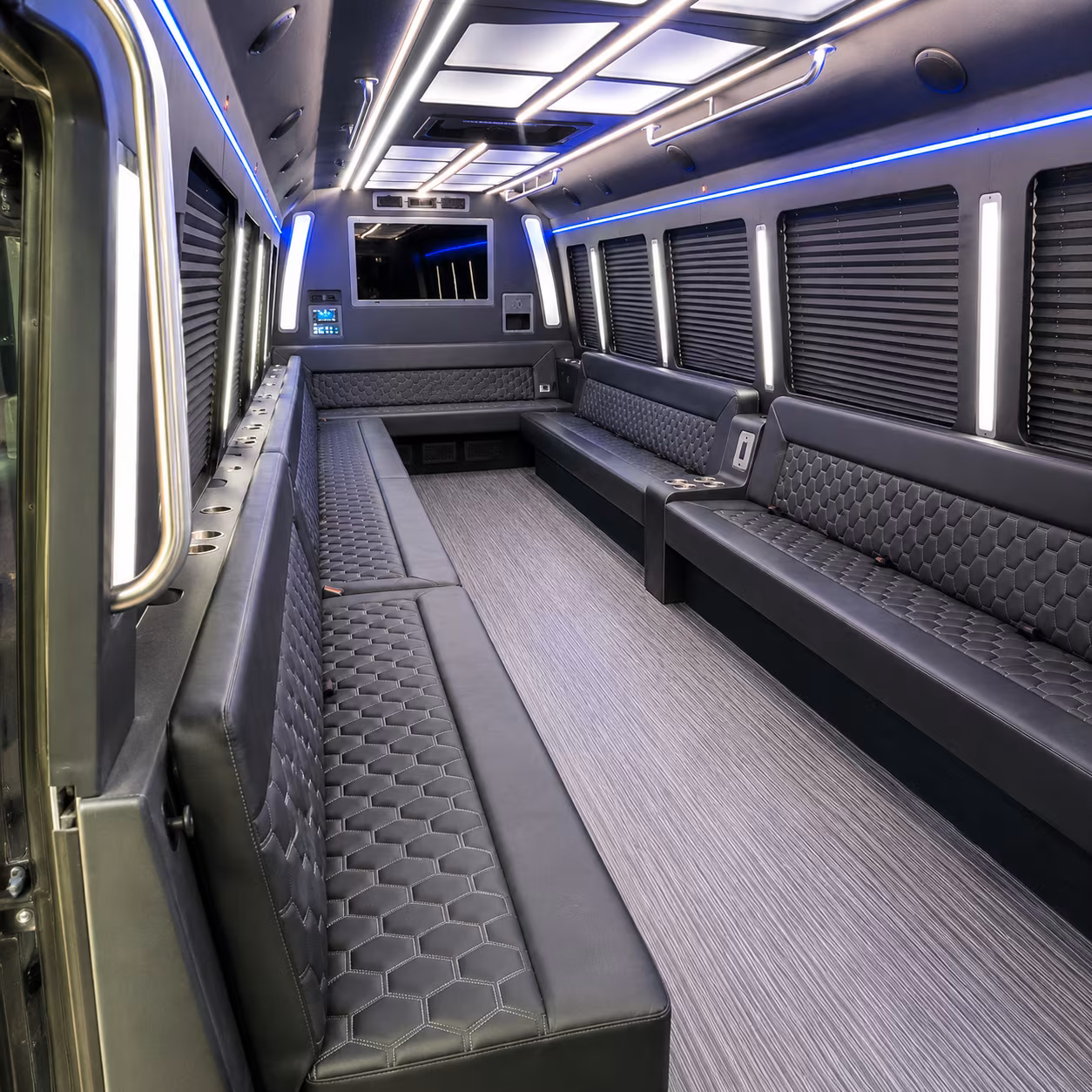 sanford 40 passenger party bus interior