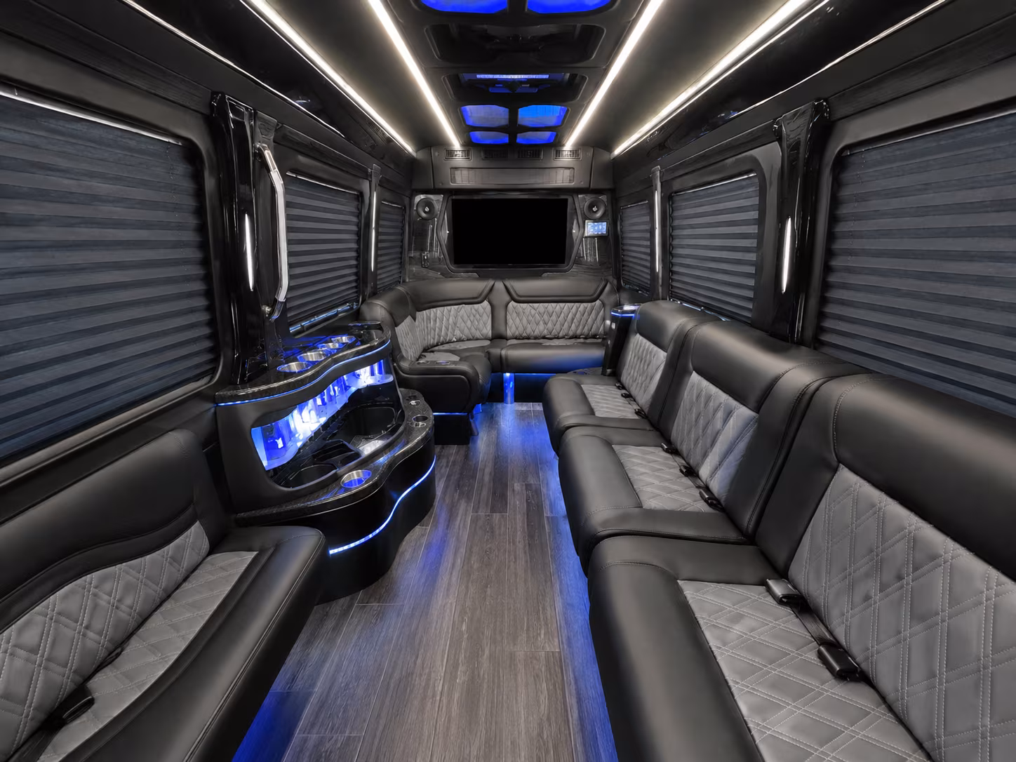 sanford 50 passenger party bus interior